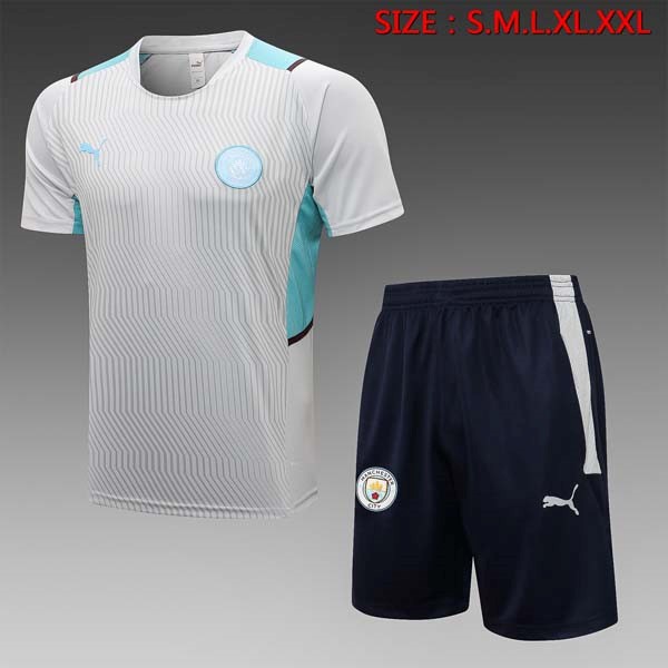 Trainingsshirt Manchester City Komplett Set 2022 Grau